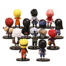 KIT ANIME NARUTO 12 PEÇAS PERSONAGENS 8CM.